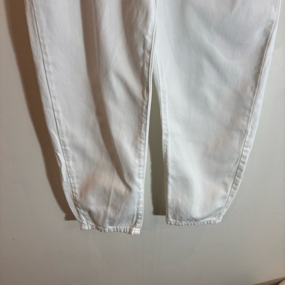 ZARA Sz 4 Paperbag Waist Baggy Leg Denim No Fabric Tag High Rise Jeans Pants - Picture 5 of 12